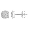 Brilliant Diamond 1/3 Carat Lab Grown Halo Diamond Stud Earrings In Sterling Silver In White