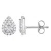 Brilliant Diamond 1/3 Carat Lab Grown Halo Diamond Stud Earrings In Sterling Silver In White