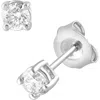 Brilliant Diamond 1/3 Carat Round Lab Grown Diamond Stud Earrings In Sterling Silver In White