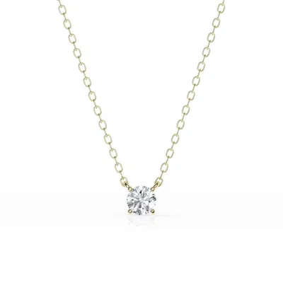 Brilliant Diamond 1/4 Carat Round Lab Grown Solitaire Diamond Pendant Necklace In ["yellow","gold Tone"]