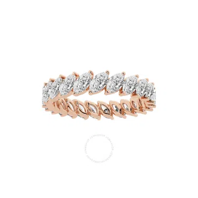 Brilliant Diamond 14k Rose Gold 2 Cttw Marquise Lab Grown Diamond Eternity Band (g+si) Size-6.75 In Pink