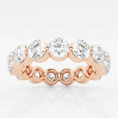 Brilliant Diamond 14k Rose Gold 4 Cttw Floating Round-cut Lab Grown Diamond Eternity Band (g+ In Pink