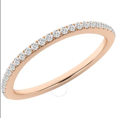 Brilliant Diamond 14k Rose Gold Ring 0.17 Carat Round Diamond Wedding Anniversary Band For Women Lab In Pink