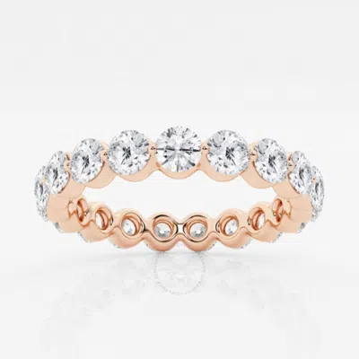 Brilliant Diamond 14k Rose Gold2 Cttw Floating Round-cut Lab Grown Diamond Eternity Band (g+ In Pink