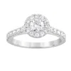 Brilliant Diamond 14k White Gold 1 Cttw Lab Grown Diamond Halo Round Engagement Ring (g-h In White