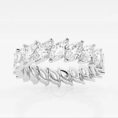 Brilliant Diamond 14k White Gold 3 Cttw Marquise Lab Grown Diamond Eternity Band (g+si) Size-6.25