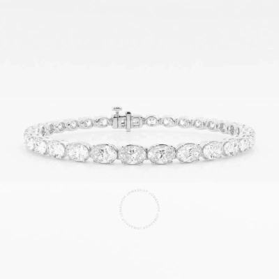 Brilliant Diamond 14k White Gold 9 Cttw Oval-cut Lab Grown Diamond East-west Tennis Bracelet 7 Inche