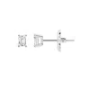 Brilliant Diamond 14k White Gold Igi Certified 0.50 Carat Emerald Cut Lab Grown Diamond Stud Earring In White