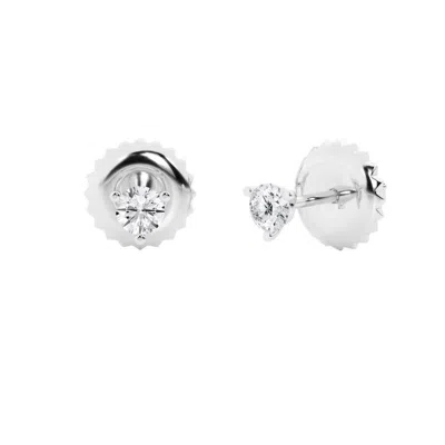 Brilliant Diamond 14k White Gold Igi Certified 0.50 Carat Round Cut Lab Grown Diamond Stud Earrings