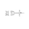 Brilliant Diamond 14k White Gold Igi Certified 1 Carat Emerald Cut Lab Grown Diamond Stud Earrings F In White