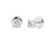 Brilliant Diamond 14k White Gold Igi Certified 1.50 Carat Princess Cut Lab Grown Diamond Stud Earrin In White