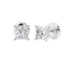 Brilliant Diamond 14k White Gold Igi Certified 3 Carat Princess Cut Lab Grown Diamond Stud Earrings  In White