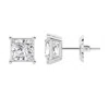 Brilliant Diamond 14k White Gold Igi Certified 5 Carat Princess Cut Lab Grown Diamond Stud Earrings  In White