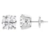 Brilliant Diamond 14k White Gold Igi Certified 5 Carat Round Cut Lab Grown Diamond Stud Earrings For In White