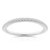 Brilliant Diamond 14k White Gold Ring 0.17 Carat Round Diamond Wedding Anniversary Band For Women La