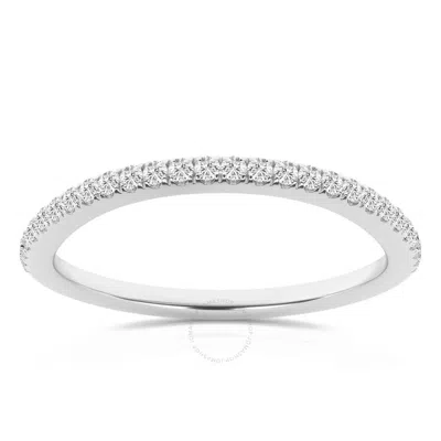 Brilliant Diamond 14k White Gold Ring 0.17 Carat Round Diamond Wedding Anniversary Band For Women La