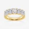 BRILLIANT DIAMOND BRILLIANT DIAMOND 14K YELLOW GOLD 3 CTTW EMERALD-CUT LAB GROWN DIAMOND SEVEN STONE ANNIVERSARY BAND 