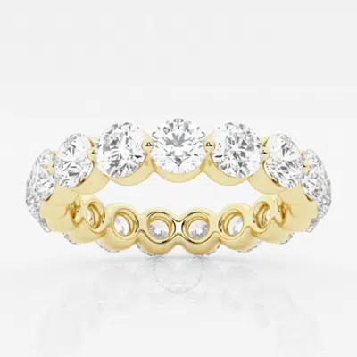 Brilliant Diamond 14k Yellow Gold 3 Cttw Floating Round-cut Lab Grown Diamond Eternity Band (g+