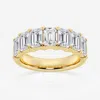 BRILLIANT DIAMOND BRILLIANT DIAMOND 14K YELLOW GOLD 4 CTTW EMERALD-CUT LAB GROWN DIAMOND SEVEN STONE ANNIVERSARY BAND 