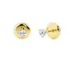 Brilliant Diamond 14k Yellow Gold Igi Certified 0.50 Carat Round Cut Lab Grown Diamond Stud Earrings In Yellow