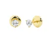 Brilliant Diamond 14k Yellow Gold Igi Certified 1 Carat Round Cut Lab Grown Diamond Stud Earrings Fo In Yellow