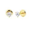 Brilliant Diamond 14k Yellow Gold Igi Certified 1.50 Carat Round Cut Lab Grown Diamond Stud Earrings In Yellow
