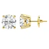Brilliant Diamond 14k Yellow Gold Igi Certified 5 Carat Round Cut Lab Grown Diamond Stud Earrings Fo In Yellow