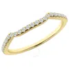 Brilliant Diamond 14k Yellow Gold Ring 0.17 Carat Round Diamond Curved Wedding Band For Women  Lab G