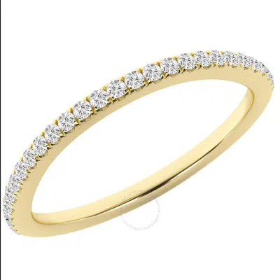 Brilliant Diamond 14k Yellow Gold Ring 0.17 Carat Round Diamond Wedding Anniversary Band For Women L