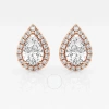BRILLIANT DIAMOND BRILLIANT DIAMOND 14KT ROSE GOLD 3 1/2 CTTW PEAR-CUT LAB GROWN DIAMOND HALO STUD EARRINGS FOR WOMEN