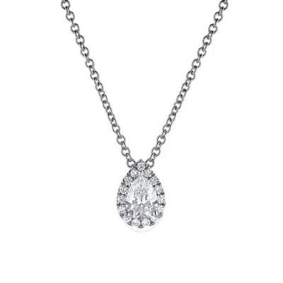 Brilliant Diamond 14kt White Gold 0.42 Carat Lab Grown Diamond Pendant Necklace For Women