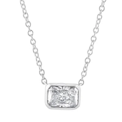 Brilliant Diamond 14kt White Gold 0.60 Carat Lab Grown Diamond Pendant Necklace For Women