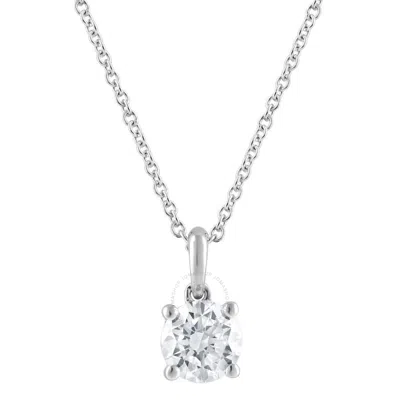 Brilliant Diamond 14kt White Gold 0.60 Carat Lab Grown Diamond Pendant Necklace For Women