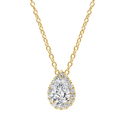 Brilliant Diamond 14kt White Gold 0.60 Carat Lab Grown Diamond Pendant Necklace For Women