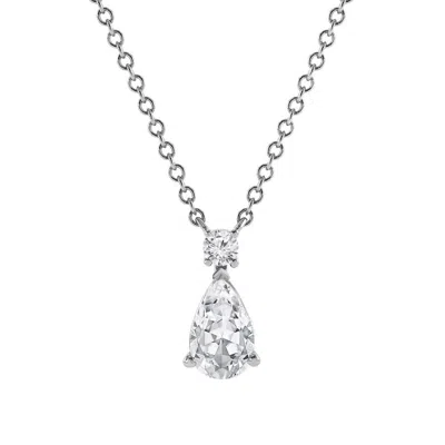 Brilliant Diamond 14kt White Gold 0.75 Carat Lab Grown Diamond Pendant Necklace For Women