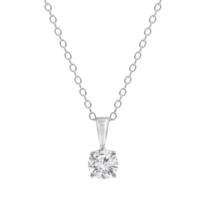 Brilliant Diamond 14kt White Gold 0.75 Carat Lab Grown Diamond Pendant Necklace For Women