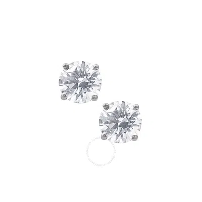 Brilliant Diamond 14kt White Gold 0.75 Carat Lab Grown Diamond Stud Earrings For Women In Silver