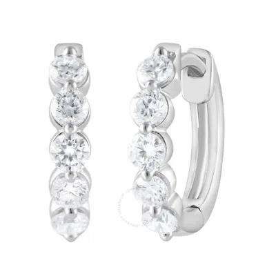 Brilliant Diamond 14kt White Gold 0.80 Carat Lab Grown Diamond Hoop Earrings For Women