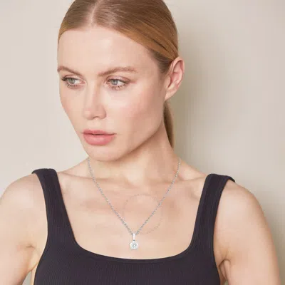 Brilliant Diamond 14kt White Gold 1.00 Carat Lab Grown Diamond Pendant Necklace For Women
