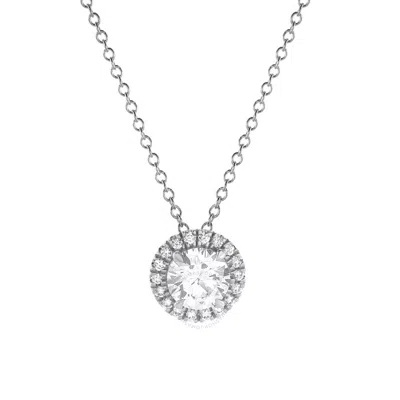 Brilliant Diamond 14kt White Gold 1.00 Carat Lab Grown Diamond Pendant Necklace For Women