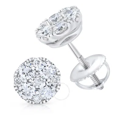 Brilliant Diamond 14kt White Gold 1.00 Carat Lab Grown Diamond Stud Earrings For Women