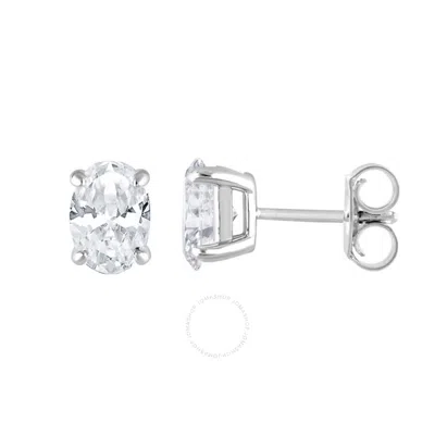 Brilliant Diamond 14kt White Gold 1.00 Carat Lab Grown Diamond Stud Earrings For Women