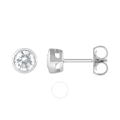 Brilliant Diamond 14kt White Gold 1.00 Carat Lab Grown Diamond Stud Earrings For Women