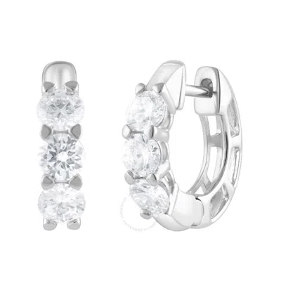 Brilliant Diamond 14kt White Gold 1.00 Carat Lab Grown Diamond Stud Earrings For Women