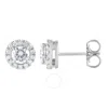 Brilliant Diamond 14kt White Gold 1.00 Carat Lab Grown Diamond Stud Earrings For Women In White