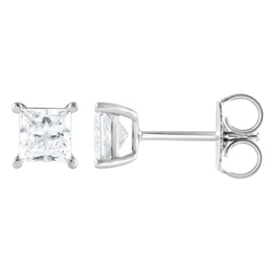 Brilliant Diamond 14kt White Gold 1.10 Carat Lab Grown Diamond Stud Earrings For Women