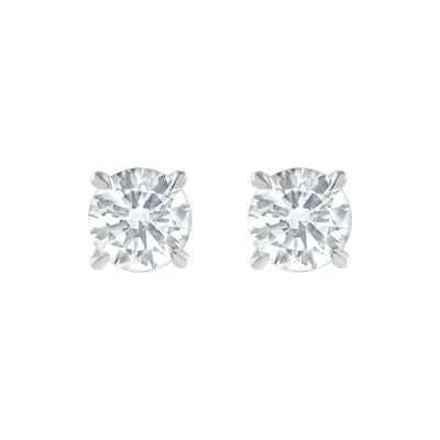 Brilliant Diamond 14kt White Gold 1.25 Carat Lab Grown Diamond Stud Earrings For Women