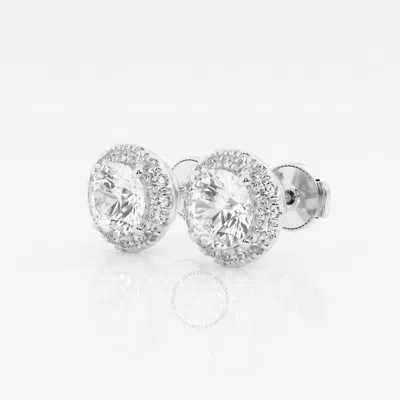 Brilliant Diamond 14kt White Gold 1.80 Carat Lab Grown Diamond Stud Earrings For Women
