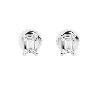 Brilliant Diamond 14kt White Gold 2.00 Carat Lab Grown Diamond Stud Earrings For Women In Metallic