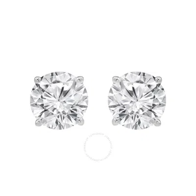 Brilliant Diamond 14kt White Gold 2.00 Carat Round Cut Lab Grown Diamond Stud Earrings For Women